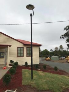 Read more about the article New Streetlight Installed at Relocated Blackbutt Hall