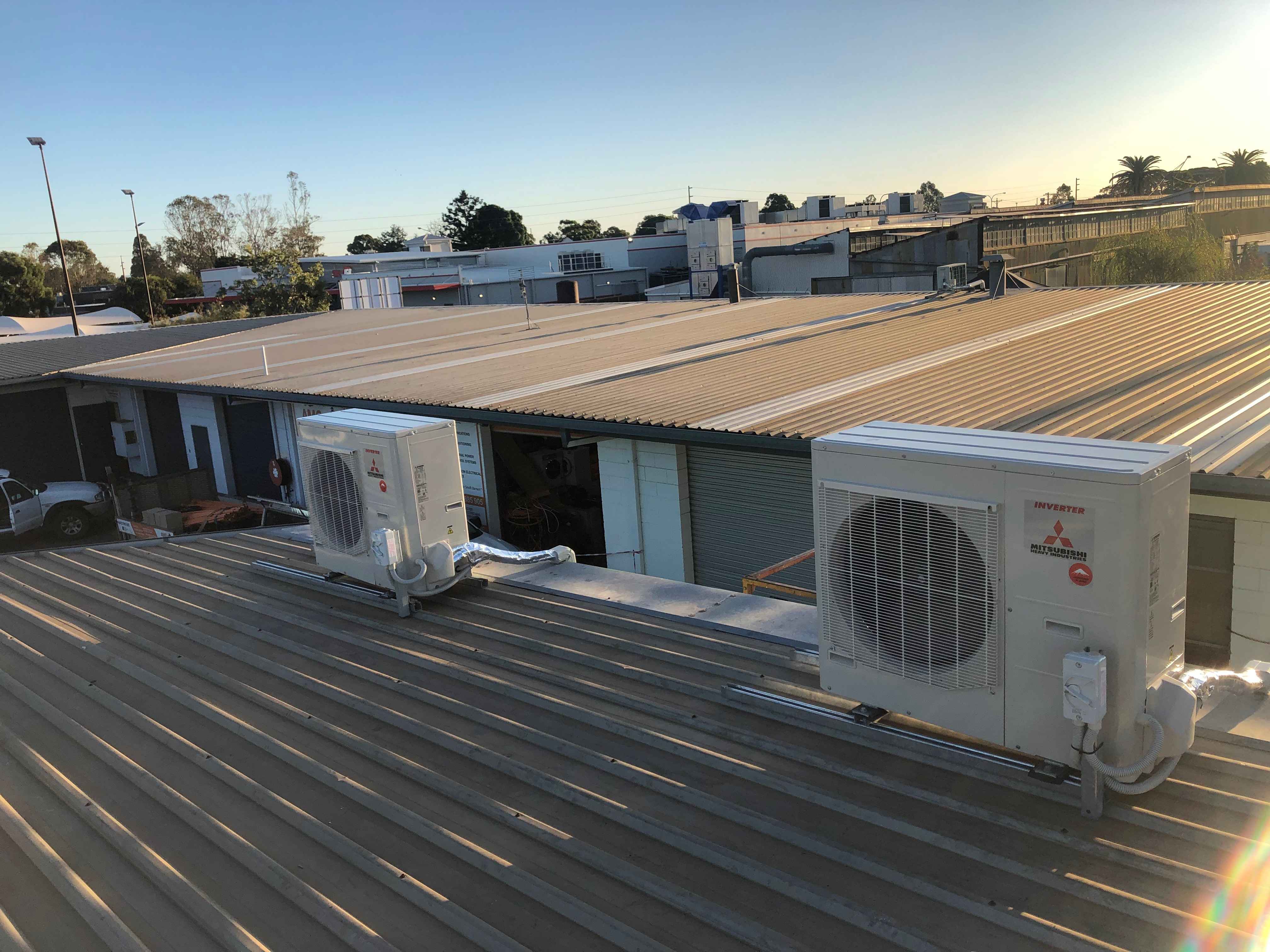 air conditioning units installed on roof